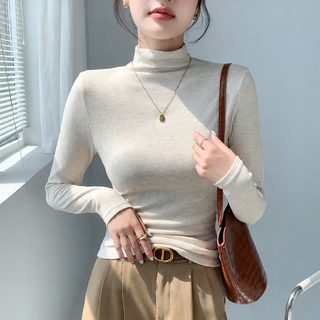 H393 세미 터틀넥 레깅스 여성 가을겨울 보온 긴팔 티셔츠 슬림핏 날씬해 보