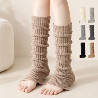 여성 니트 레그워머 가을 겨울 두꺼운 롱 발토시 JK 로리타 단색 부츠커버