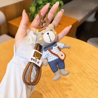 한국계 도매 신상 캐릭터 충전면 포목 곰돌이 걸이 수제 뜨개질 끈 귀여운