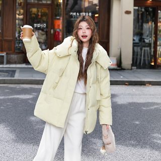 뚱뚱한 MM 사이즈 200근 패딩 여성 중장형 25 신형 겨울판 두꺼운 키다리 빵