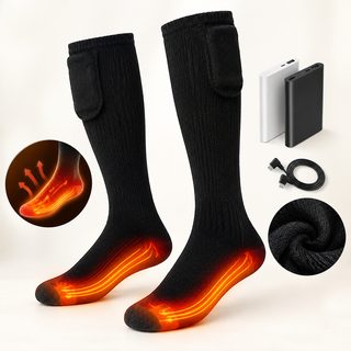 USB 온도조절 발열 양말 겨울 스키용 남녀공용 롱 보온 양말