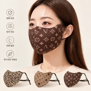 여성 겨울 방한 마스크 입체 프린트 귀걸이형