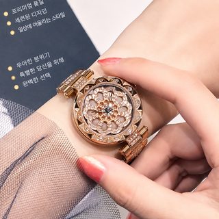 WLISTH 여성 손목시계 30M 방수 스테인리스 밴드 별빛 패션 쿼츠 시계