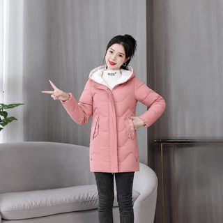 爆款羽绒棉服女中长款冬季新款时尚修身显瘦棉衣加厚外套厂家直销