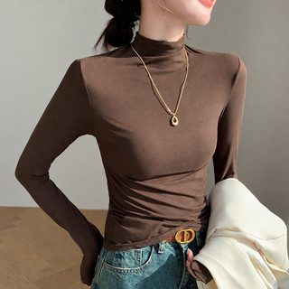 H528 하프 터틀넥 마스크팩 셔츠 여성 내복 가을 겨울 제모 레깅스 슬림 보온