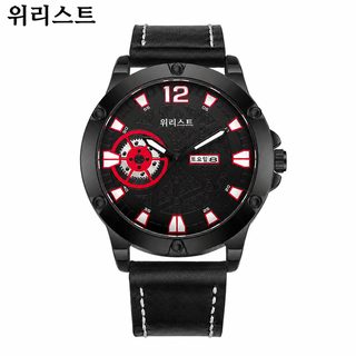 WLISTH 워리스 비즈니스 캐주얼 남성 시계 디지털 더블 달력 방수 벨트 쿼츠