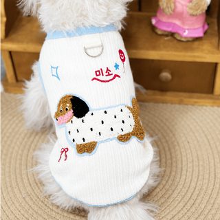 跨境批发小狗服装狗狗带牵引环可爱腊肠狗背心小型犬薄款无袖春秋