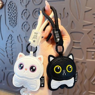 PU 가죽 고양이 키링 인형 자동차 열쇠고리 가방 장식 커플 선물 도매