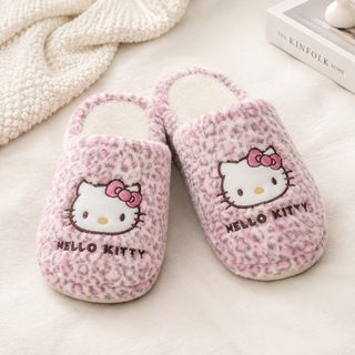 레오파드 겨울 털슬리퍼 보온 미끄럼방지 남녀공용 실내화