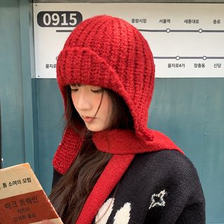 한국계 심플한 비행 귀 보호대 비니녀 2025 신형 가을겨울 보온 얼굴 작은 털