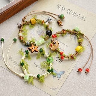 경덕진 크리스마스 도자기 매듭 팔찌 카툰 동물 손목 팔찌 여행 기념품