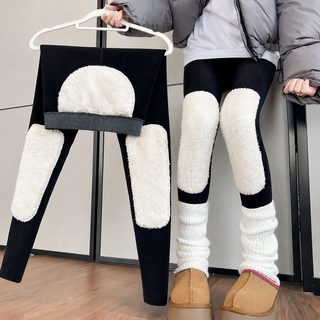 여성 겨울 보온 바지 양털기모 하이웨스트 방한 팬츠 허리·무릎 보온 롱팬