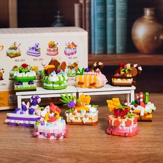 생일 케이크 DIY 나노 블록 400-800피스 조립 퍼즐 남녀공용 어린이 선물 장난