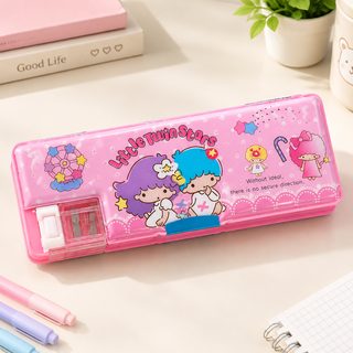 캐릭터 양면 필통 초등학생 어린이용 다기능 플라스틱 문구함 23cm