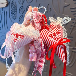 DIY 하트 곰돌이 키링 자동차 열쇠고리 가방 인형 장식 미우 스타일 액세서