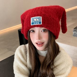 한국계 가을 겨울 신상 큰 모자 둘레 작은 사람들 디자인 얼굴 작은 모자 묶