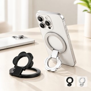데스크톱 스탠드 꽃 접기 신형 금속 적용 magsafe 양면 자기 흡입 조절 핸드폰 케이스 스탠드