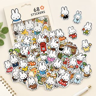 68장 귀여운 만화 토끼 스티커 치유계 고대 조맹물 miffy 어린이 장려 장식 스티커 도매