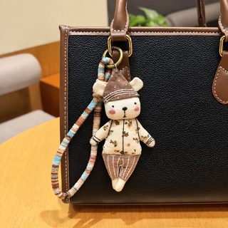 빈티지 수제 곰돌이 인형 키링 가방 장식 백팩 휴대폰 스트랩 액세서리