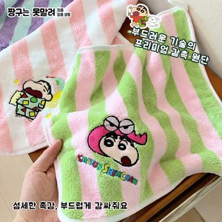 짱구 손수건 닦다 귀엽다 만화 작은 수건 산호모 흡수 부드럽다 가정용 학