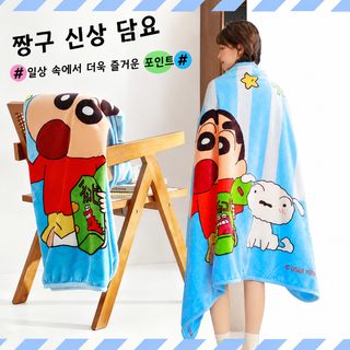 정품 짱구 담요 만화 쿠션 담요 낮잠 소파 담요 두꺼운 에어컨 담요 여행차