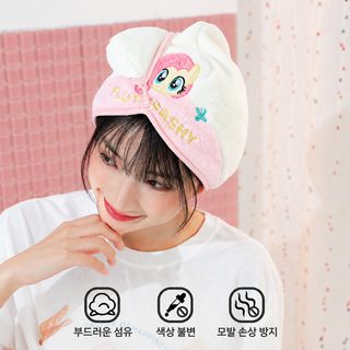 정품 소마 보리 드라이 헤어 모자 귀여운 코랄 벨벳 두꺼운 스카프 흡수 목