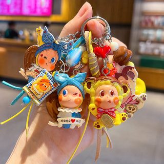 핸드메이드 diy 멍뭉이 거품 별사람 피규어 핸드폰 체인 걸이 가방 진주 열쇠고리 피규어 걸이