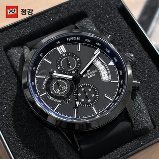 정항 남성용 쿼츠 손목시계 30M 방수 실리콘 스트랩 비즈니스 캐주얼 삼안
