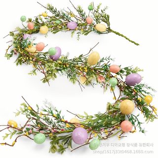 부활절 달걀 덩굴 리스 장식 1.7m 유칼립투스 해바라기 현관문 벽걸이 홈데