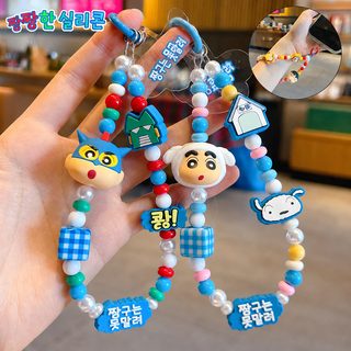 정품 크레파스 짱구 슈퍼맨 구슬 핸드폰 체인 작은 걸이 자동차 가방 열쇠