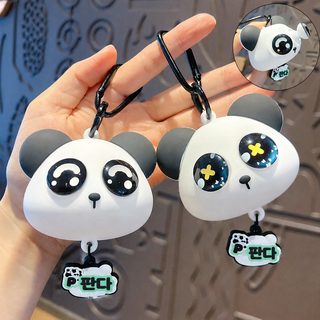 오리지널 판다 스트레스 해소 주물럭 열쇠고리 걸이 커플 눈 터지는 피규어 가방 열쇠고리 걸이 작은 선물