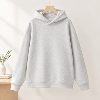 남녀공용 무지 후드티 포켓 없는 루즈핏 긴팔 풀오버 봄가을 데일리 상의