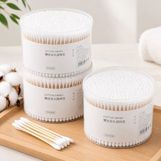 일회용 양면 나무 면봉 메이크업 수정 클렌징용