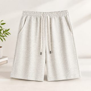 본색 끈 남성 여름 와이드 메가톤급 슬랙스 트렌디 미디엄 팬츠 5부 스포츠