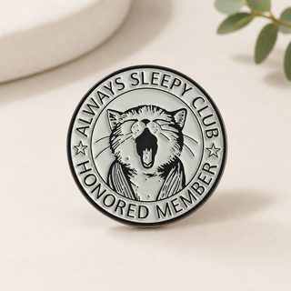 嗜睡小猫胸针打哈欠猫咪造型徽章ALWAYSSLEEPYCLUB个性慵懒装饰