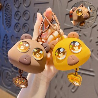 복어 스트레스 해소 주물럭 키링 카툰 실리콘 가방 열쇠고리