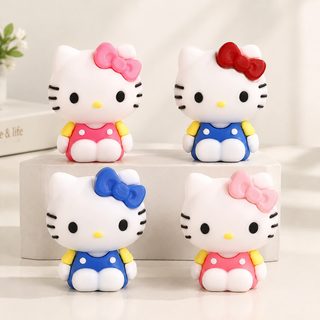 리본 고양이 PVC 미니 피규어 차량용 장식 컵 꾸미기 DIY 소품