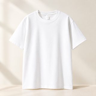 200g 실켓 코튼 남성 반팔 티셔츠 여름 냉감 고밀도 무지 루즈핏 라운드넥