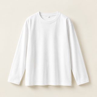 230g 가을 신장 정소 전면 중량 라운드 순색 긴 소매 남자 티셔츠 느슨한 베