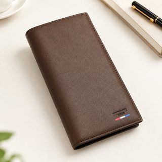 RFID 차단 남성용 PU 장지갑 대용량 2단 비즈니스 지갑