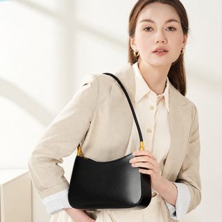 여성 천연가죽 바게트백 소가죽 빈티지 겨드랑이 숄더백 데일리 통근 가방