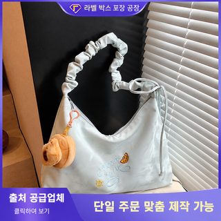크로스보더 대용량 가방 여성 여름 백합 2025 신상 소규모 주름 숄더백 캐주얼 통근 만두백