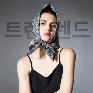 亚马逊中高优品外贸2025春夏秋季薄款包头巾双面印花丝巾方巾扎染