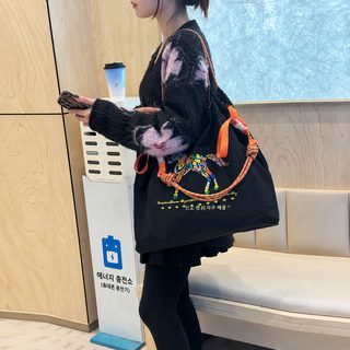 춘상신마년 자수 ballchain 에코백 여성 가방 쇼핑 크로스백 숄더 캔버스 가방