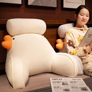 침대 등받이 쿠션 대형 허리쿠션 독서 휴대폰용 오리 거위 인형 베개