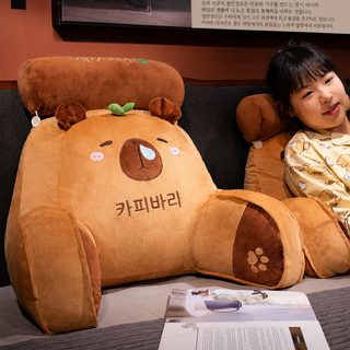 카피바라 침대 머리 쿠션 쿠션 쿠션 허리 보호대 쿠션 큰 등받이 소파 쿠션