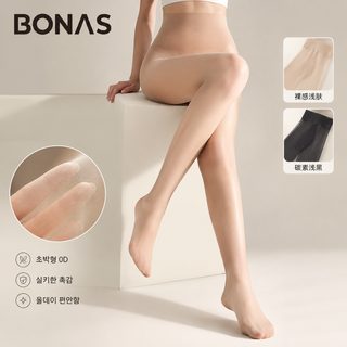 BONAS 여성 0D 라이카 무봉제 하이웨이스트 오픈크로치 팬티스타킹 여름 얇은