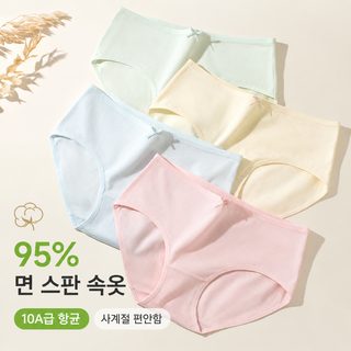 95 면 여성 팬티 10A 세균 억제 안 가랑이 구름 느낌 면 편안하게 통기 소녀