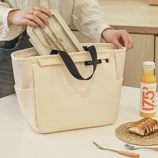 소박한 시간 도시락 보온 핸드백 초대용량 도시락 가방 두꺼운 알루미늄 박
