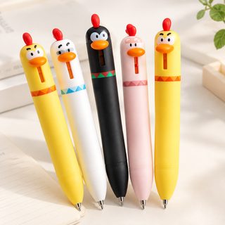 병아리 캐릭터 노크식 0 5mm 중성펜 속건 미끄럼방지